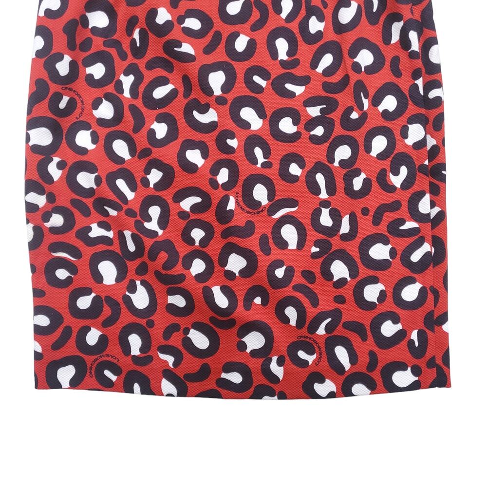 Love Moschino Red Animal Print Pencil Skirt Black White Cotton Stretch Sz 2 - Picture 7 of 8